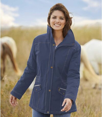 Women's Quilted Mid-Season Parka - Navy