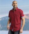 Men's Patterned Aviator Shirt - Red Atlas For Men