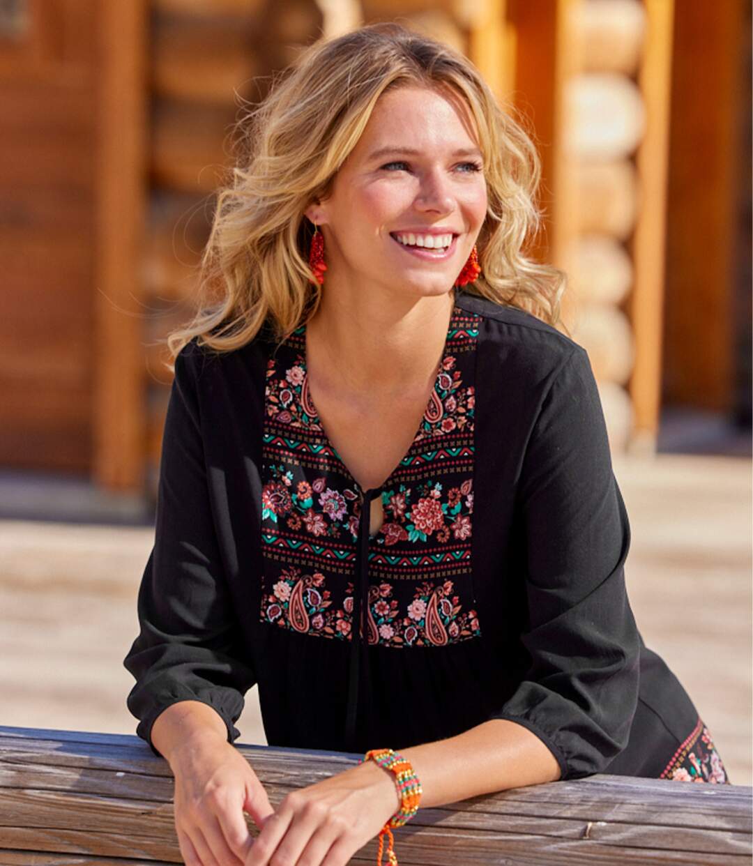 Tuniek van viscose in folkstijl-2