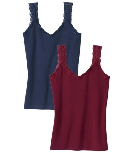 Women's Pack of 2 Stretch Lace Tank Tops