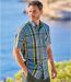 Men's Blue Comfortable Checked Shirt-1