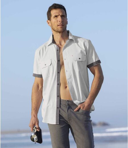 Men's White Sailing Coast Cotton Shirt