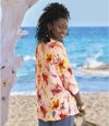Women's Floral Print Crepe Blouse - Coral Atlas For Men