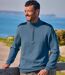 Pull Camionneur en Coton Bleu-3