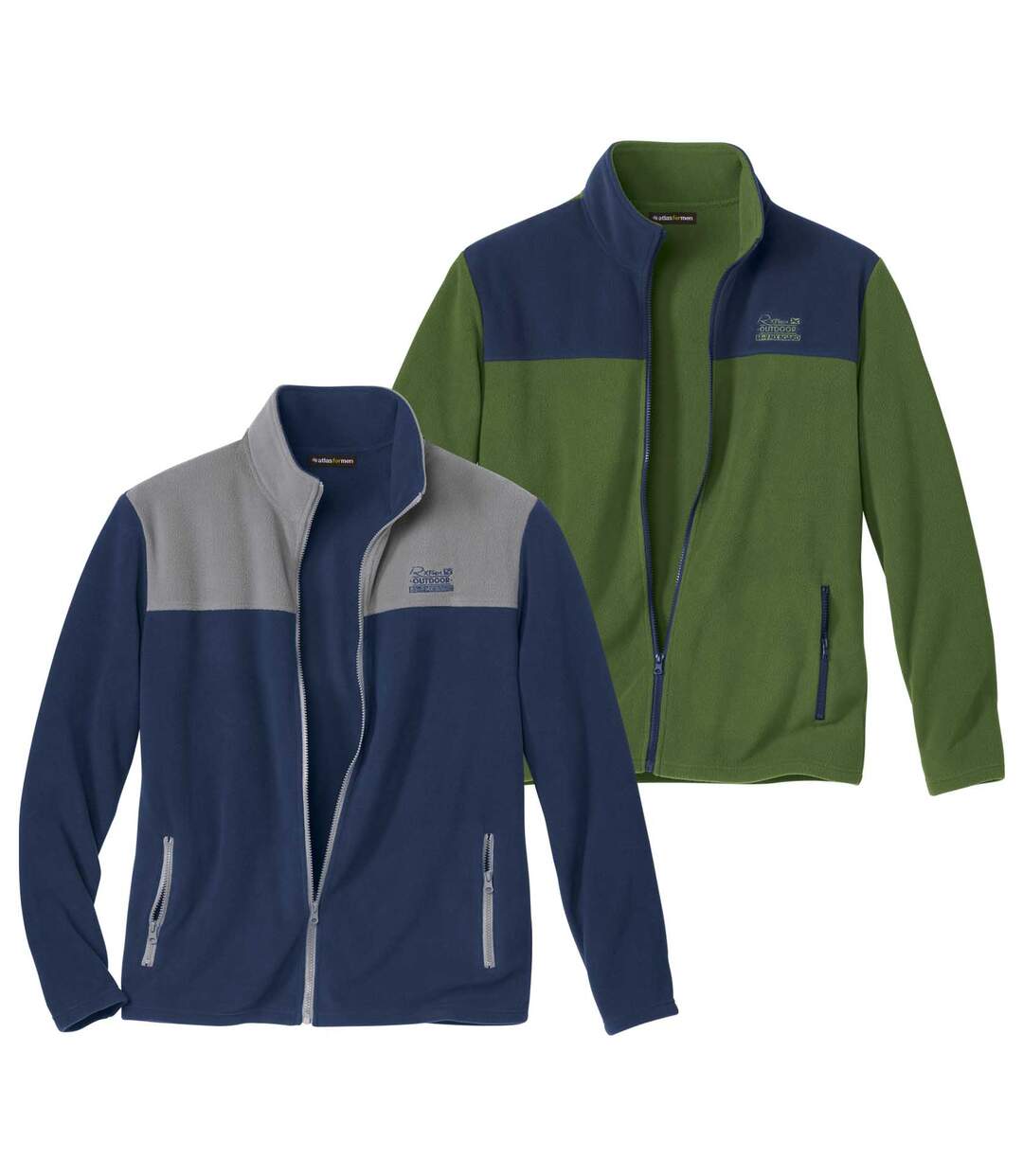 Paquet de 2 vestes en polaire homme - vert marine-1