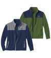 Pack of 2 Men's Fleece Jackets - Navy Forest Green Atlas For Men