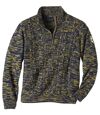 Men's Quarter-Zip Cable Knit Sweater - Blue Yellow Atlas For Men
