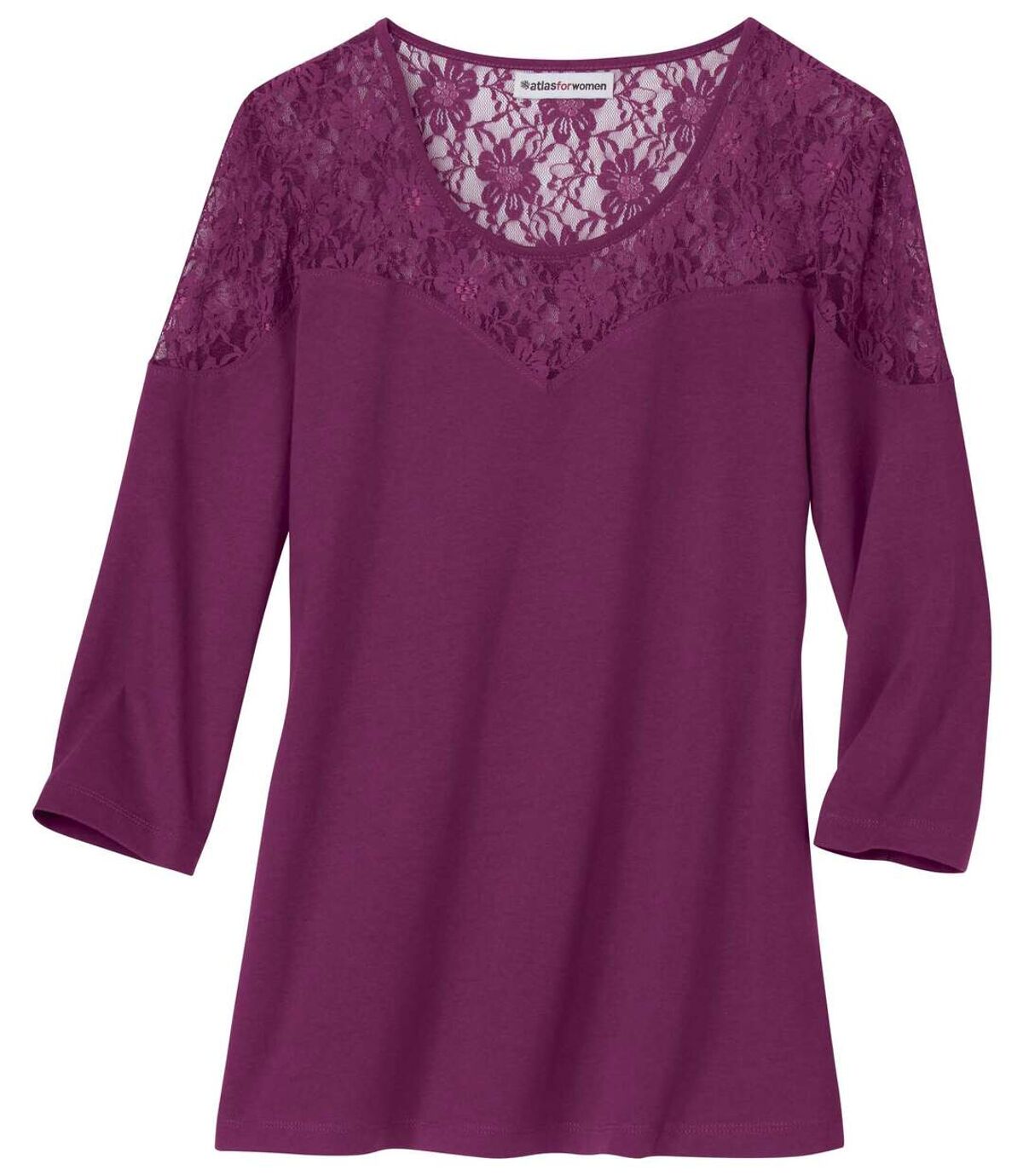 T-shirt van katoen en kant  Atlas For Men