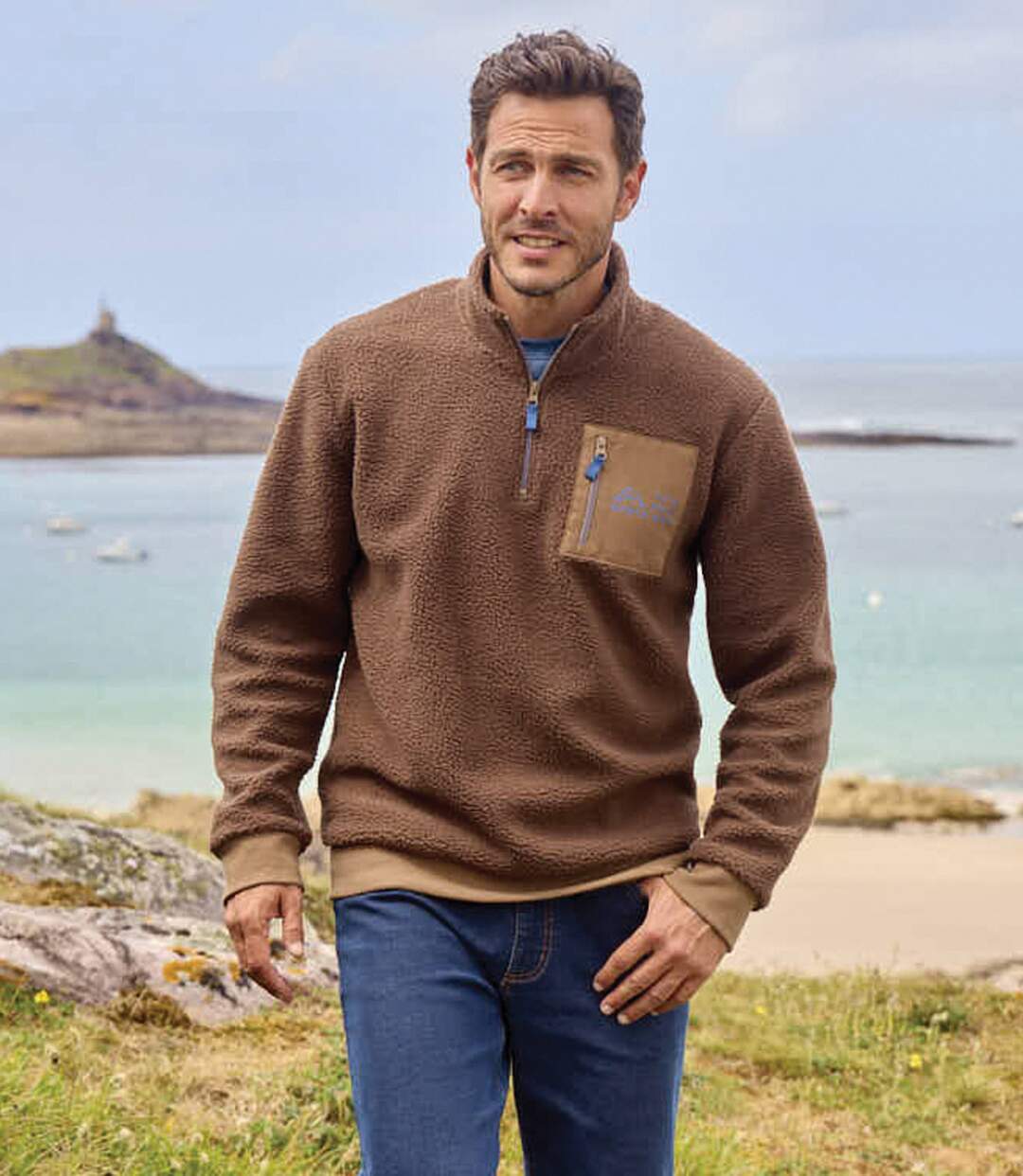 Le Sweat Sherpa à Col Zippé-4