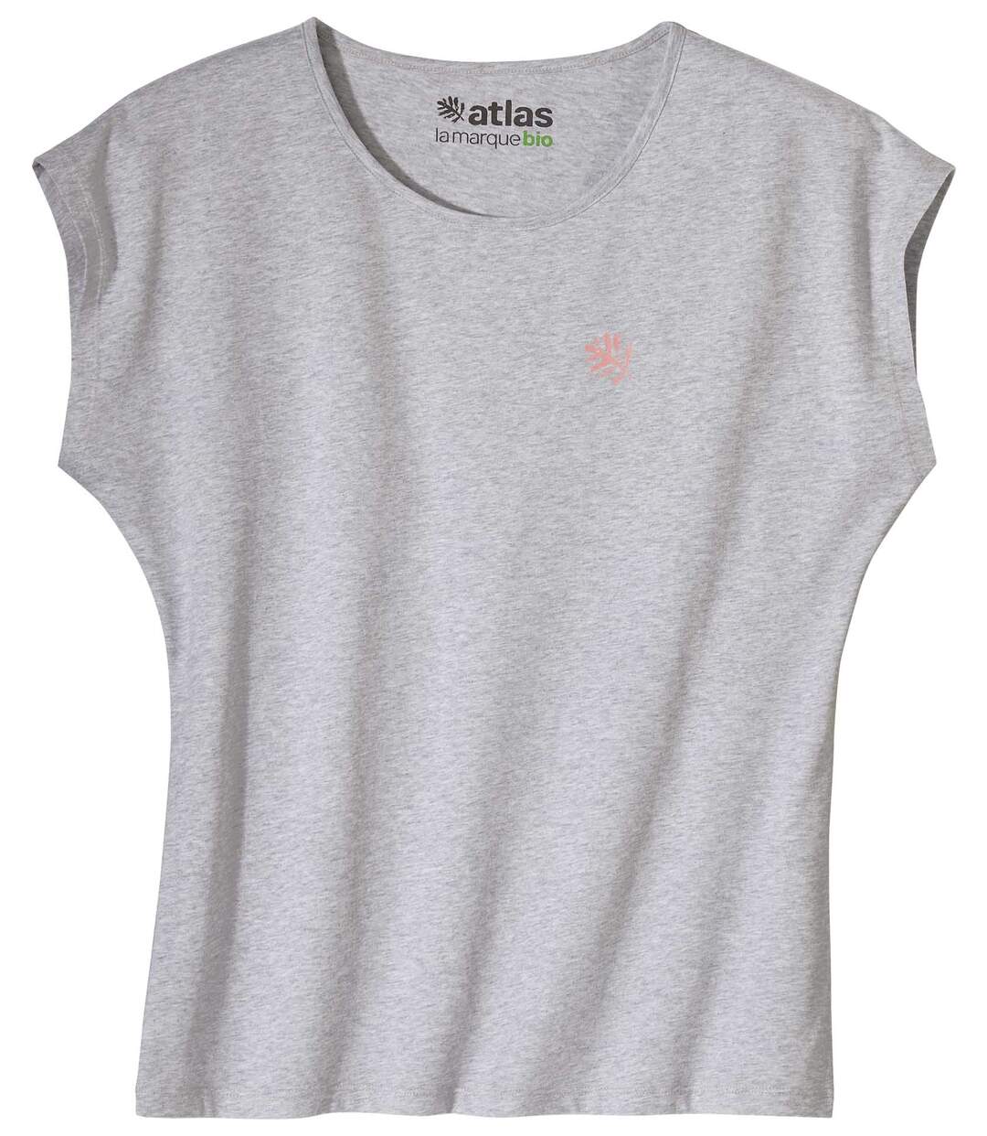 Le Tee-Shirt Femme Sans Manches Coton Bio Gris Chiné-1