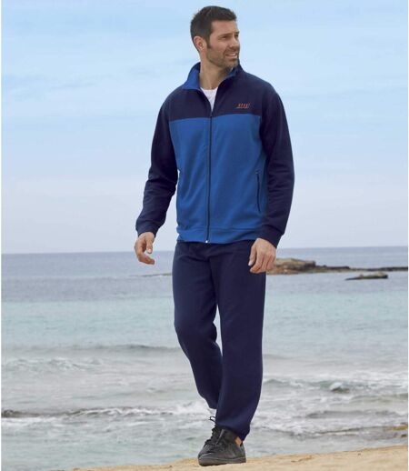 Men's Brushed Fleece Tracksuit - Navy Blue