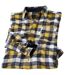 Men's Checked Flannel Shirt - Yellow Navy