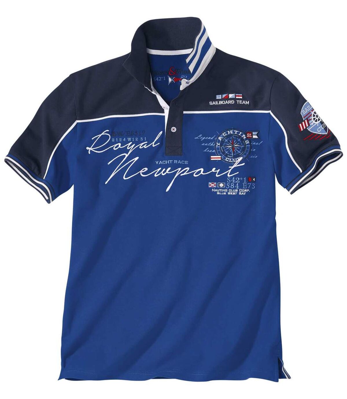 Men's Winch & Wheel Polo Shirt - Blue Atlas For Men