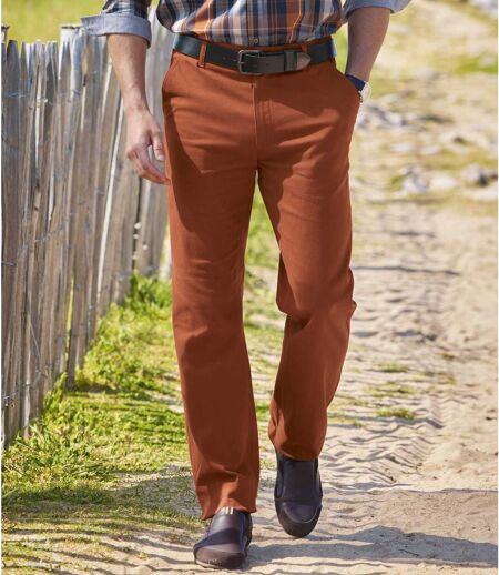 Men's Red Stretchy Chinos 
