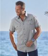 Men's Light Grey Poplin Shirt Atlas For Men