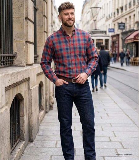 Chemise à carreaux homme WINCHESTER TARGET à carreaux gris : le confort thermique du pur coton gratté