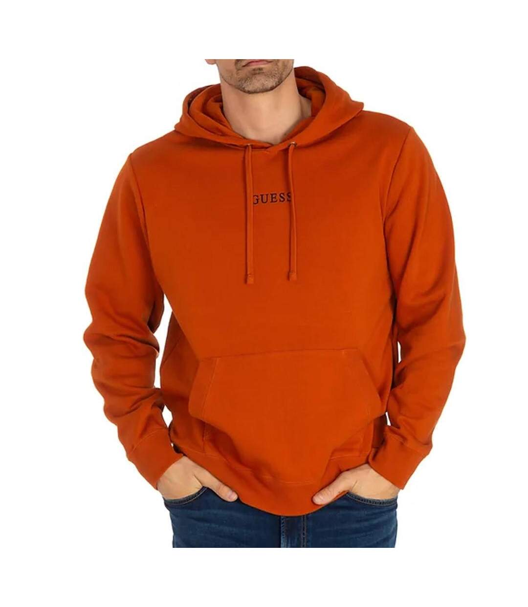 Sweat à Capuche Orange Homme Guess Roy - M-1