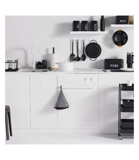 Torchon noir/blanc 60cm
