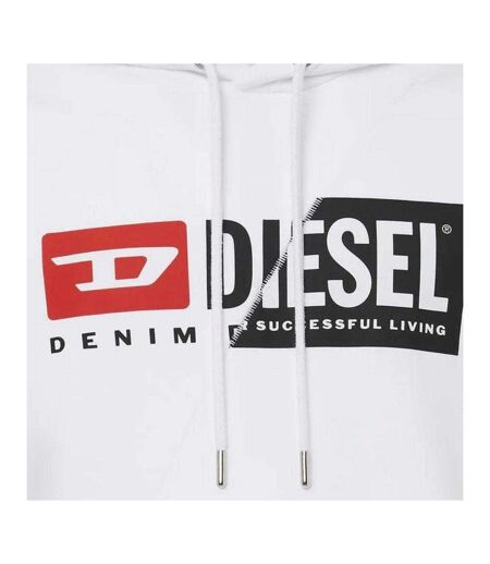 Sweat À Capuche Motif Coupé Homme Blanc Diesel