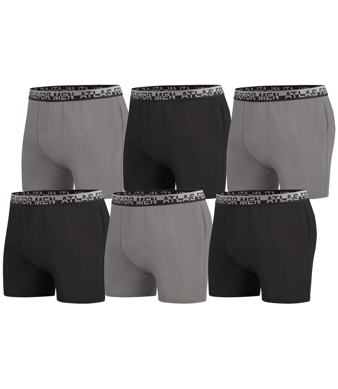 Lot de 6 Boxers Stretch Unis Atlas For Men-1