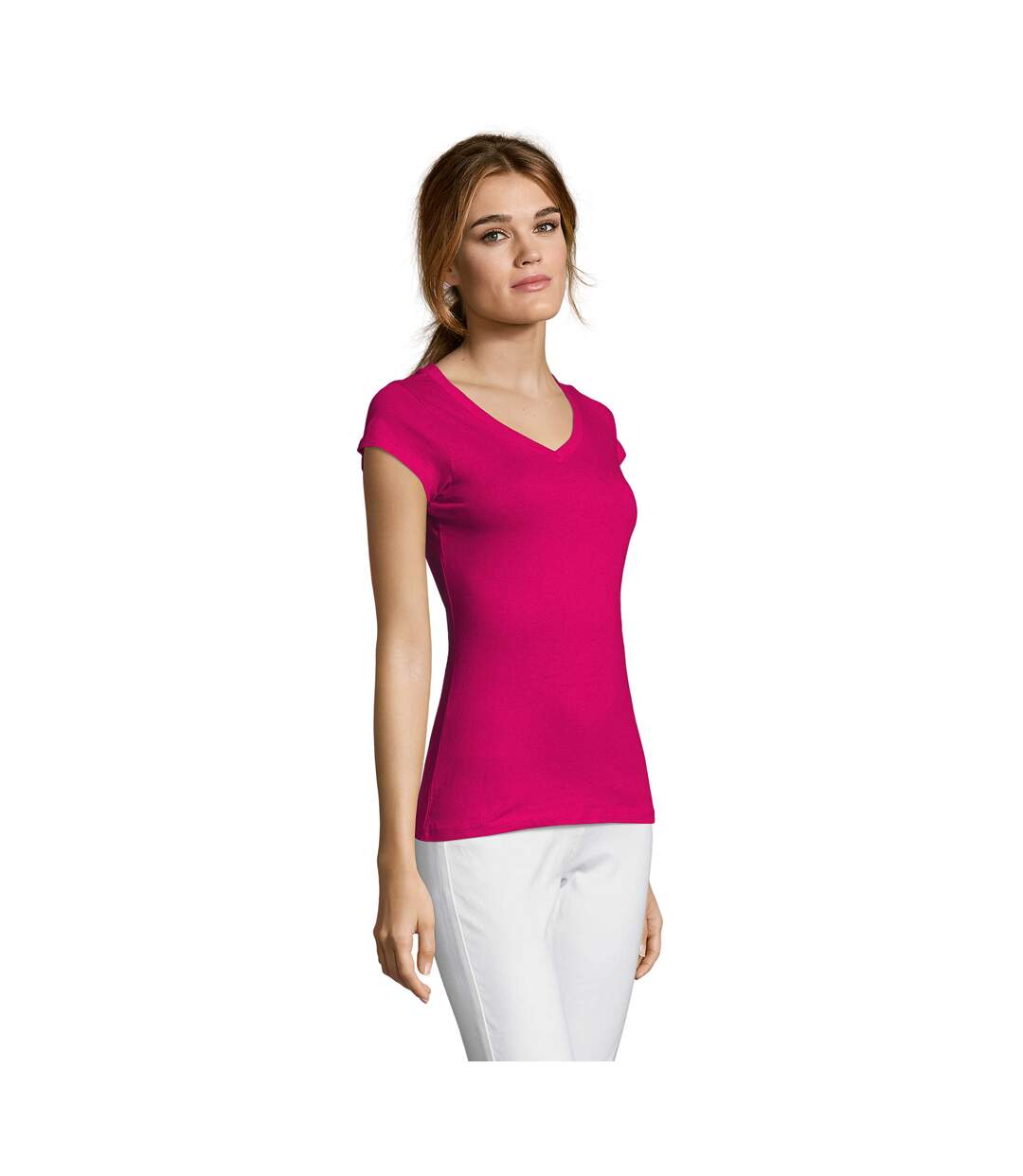 T-shirt Moon Femme Fuchsia SOLS-1