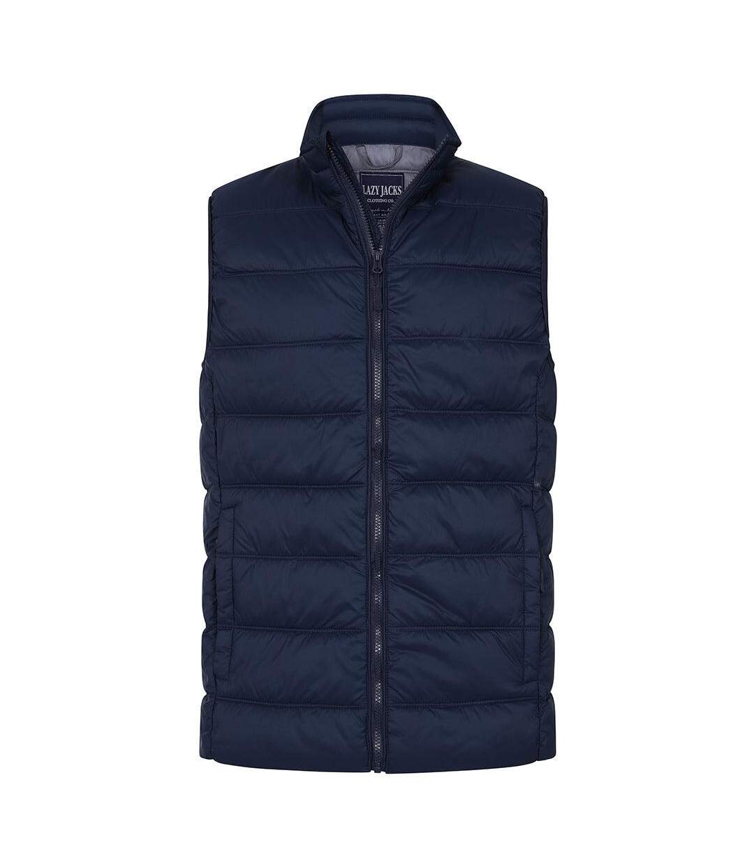 Mens Quilted Gilet Marine Lazy Jacks-1