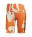 Womens/ladies Thebe Magugu Striped Cycling Shorts Orange Beige Adidas-2
