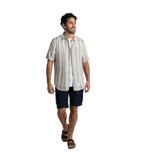 Mens Argino Stripe Short-sleeved Shirt Lichen Green Craghoppers