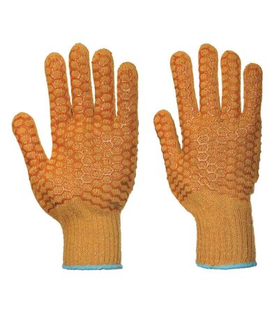 Unisex adult criss-cross grip gloves m orange Portwest