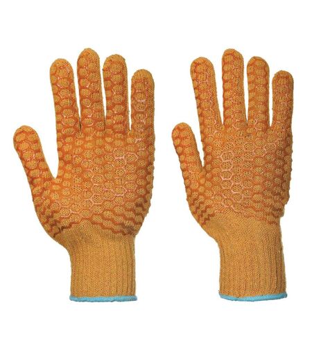 Unisex adult criss-cross grip gloves m orange Portwest