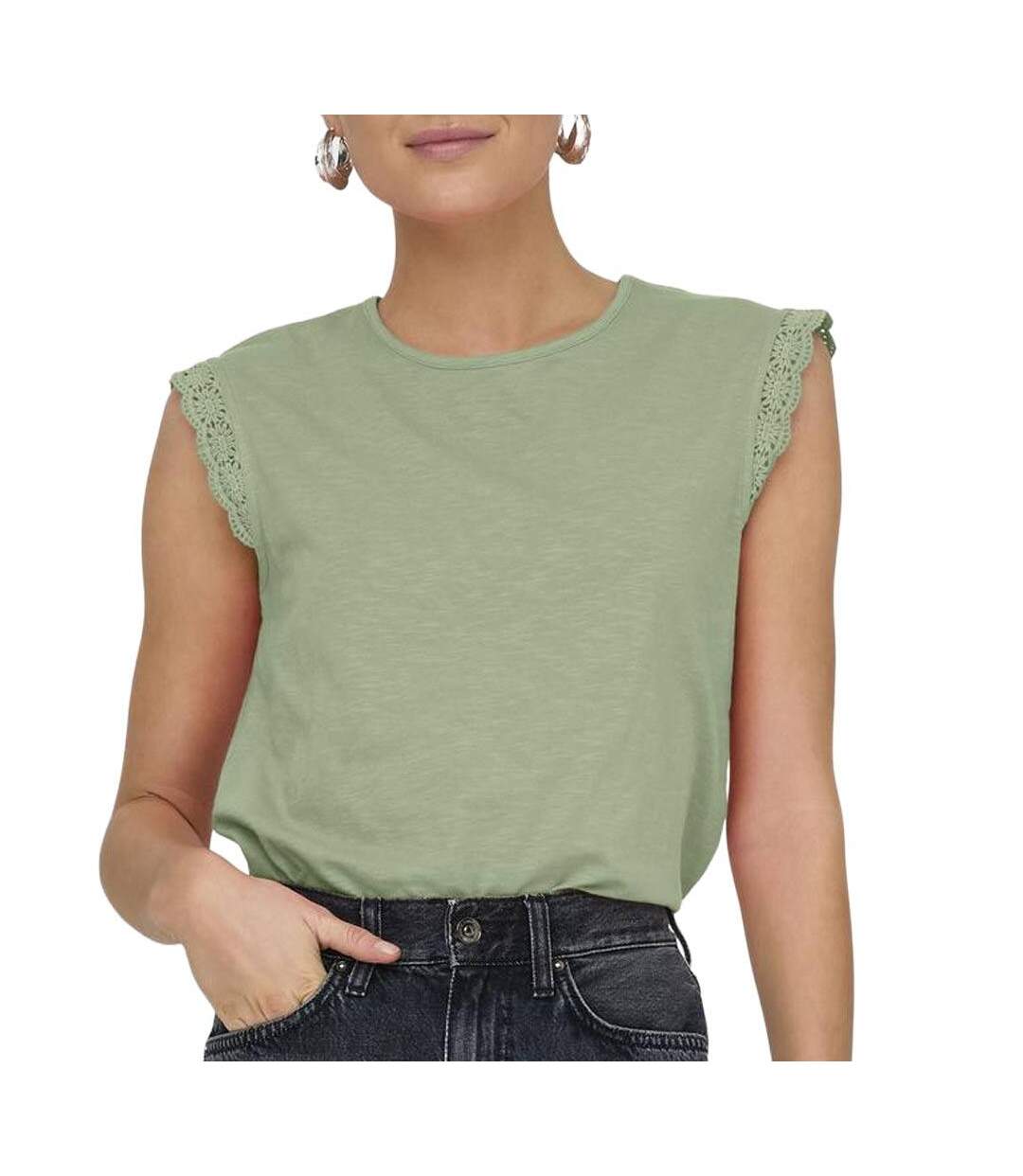 T-Shirt vert femme jdy salva-1