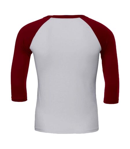 Canvas Mens 3/4 Sleeve Baseball T-Shirt (White/Red) - UTBC1332