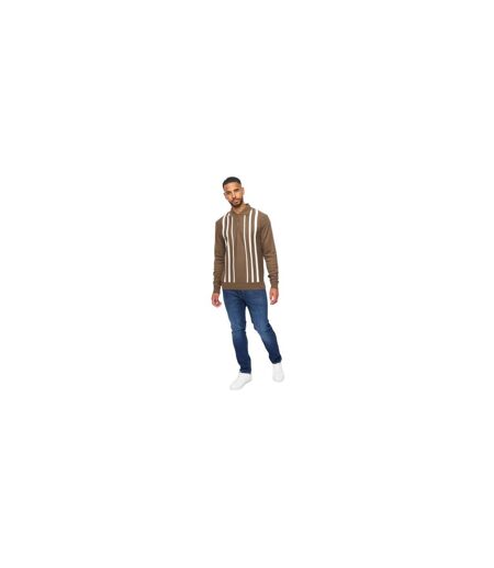 Mens Stalwart Polo Shirt Dark Taupe White Bewley & Ritch