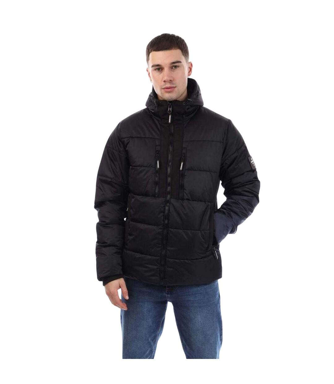 Mens Polyester Padded Jacket Blue Crosshatch-2