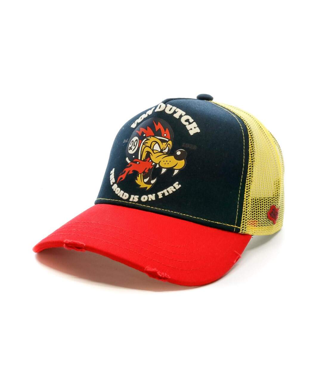 Casquette Marine/Jaune Homme Von Dutch Wolf - Taille unique-1