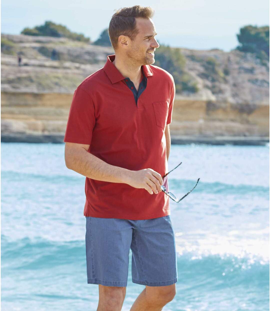 Lekkie, jeansowe bermudy ze stretchem-2