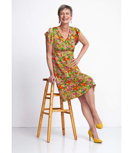 Robe courte volantée imprimé floral