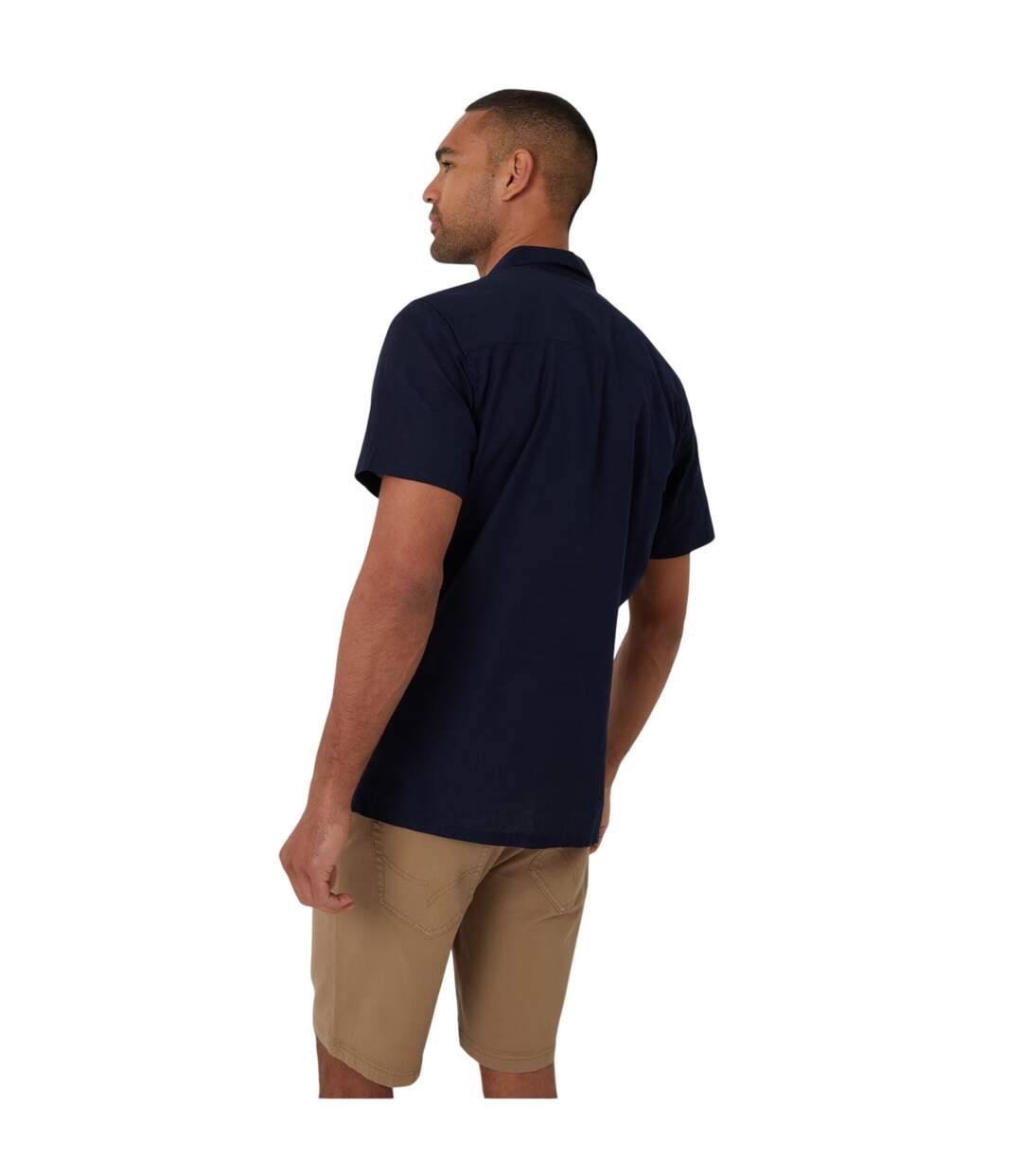 Chemise Manches Courtes Motif/style Brodé Homme Bleu Marine Threadbare-3
