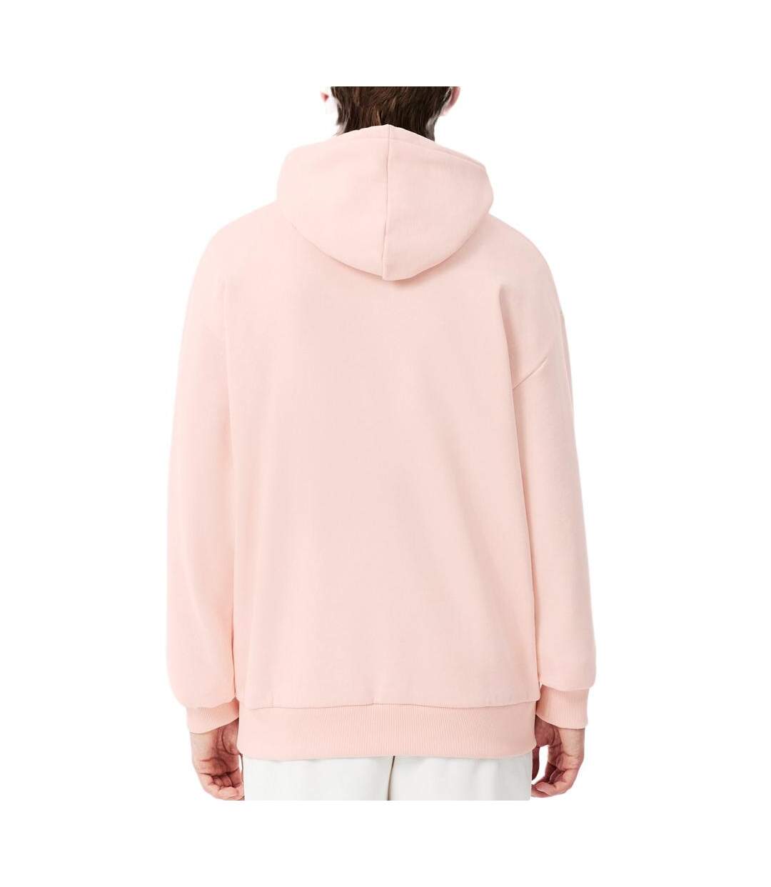Sweat à capuche rose pâle homme lacoste-2