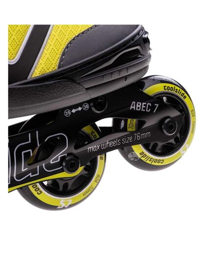 Patins à roulettes alignées butters enfant 39-42 fr noir / jaune fluo Coolslide