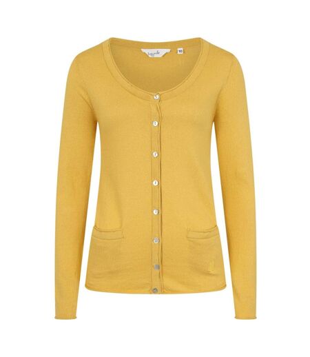 Womens/ladies Knitted Cardigan Yellow Lazy Jacks