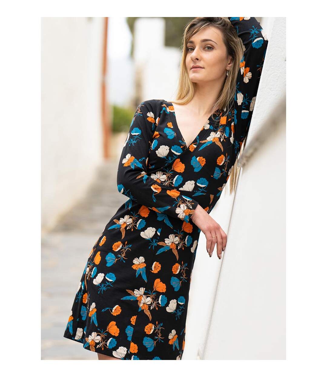 Robe courte 100% coton MEERA imprimé floral Coton Du Monde