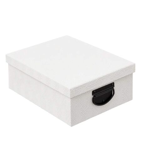 Lot de 4 Boîtes de Rangement Effet Relief 39cm Blanc