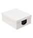 Lot de 4 Boîtes de Rangement Effet Relief 39cm Blanc-3