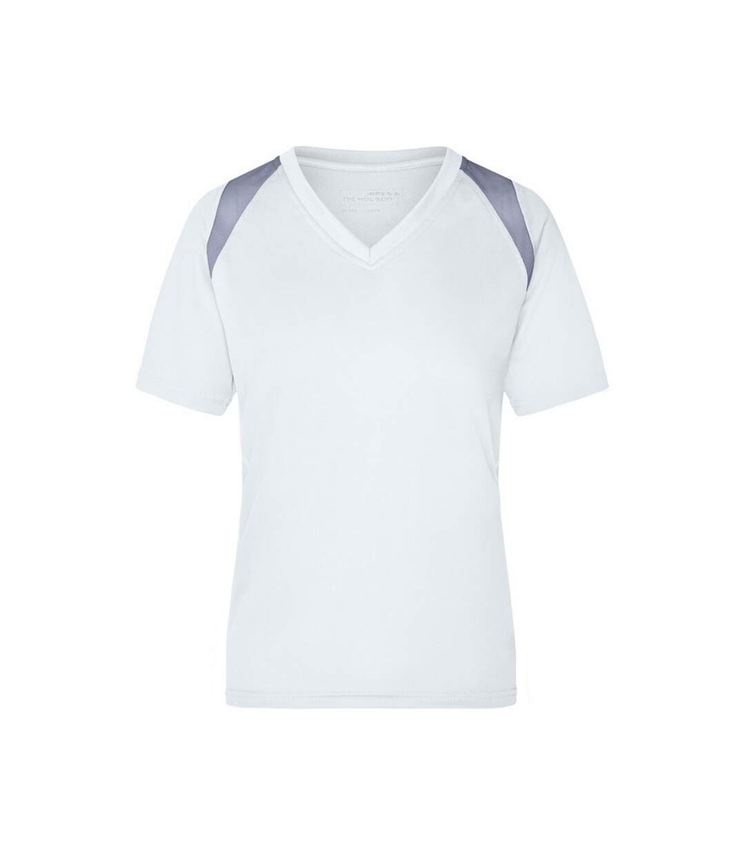 T-shirt Course À Pied Femme Blanc Argenté Uni James And Nicholson-1