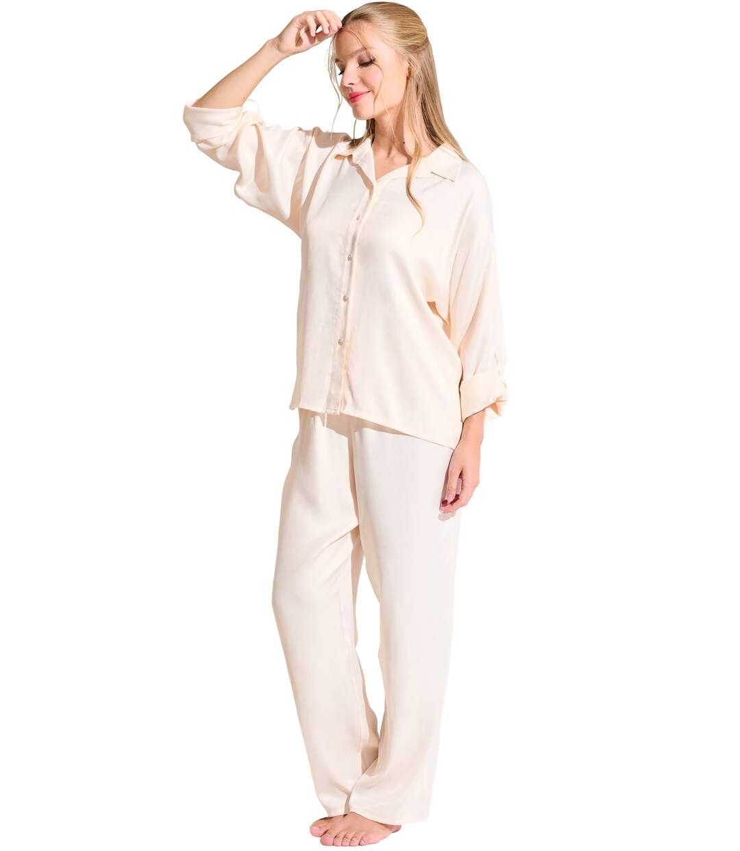 Haut pyjama chemise manches longues PARIS Lisca-2