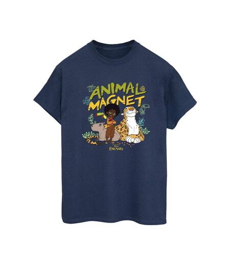 Disney Femmes/Les femmes Encanto Animal Magnet Cotton Boyfriend T-Shirt (Bleu marine) - UTBI22377