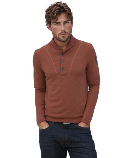 Pull Tunisien Orange Décontracté Manches Longues pour Homme - Confort et Style