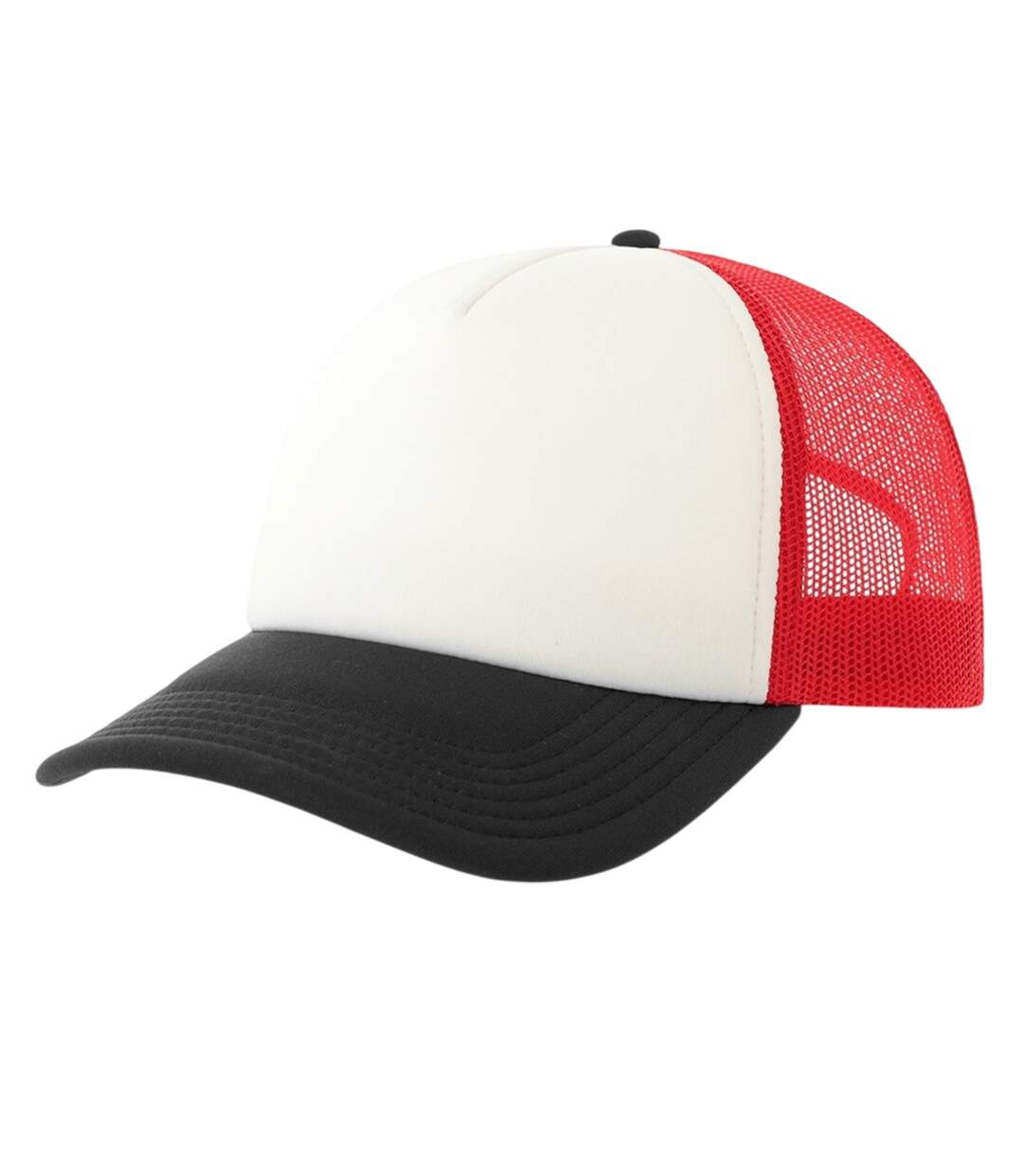 Casquette Trucker Motif/style 5 Panneaux Rapper-s Adulte Blanc Rouge Noir Atlantis-1