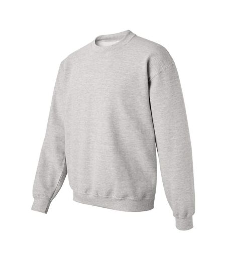 Unisex adult heavy blend crew neck sweatshirt ash grey Gildan